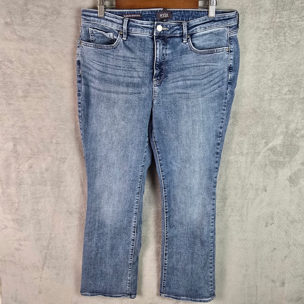 NYDJ Barbara Bootcut Jeans Medium Wash Lift Tuck Denim Blue Size 12